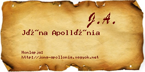 Jóna Apollónia névjegykártya